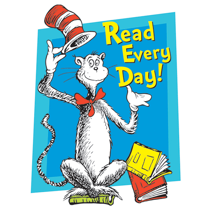Cat In The Hat Read Every Day Window Cling - Stickers Online | Teacher ...