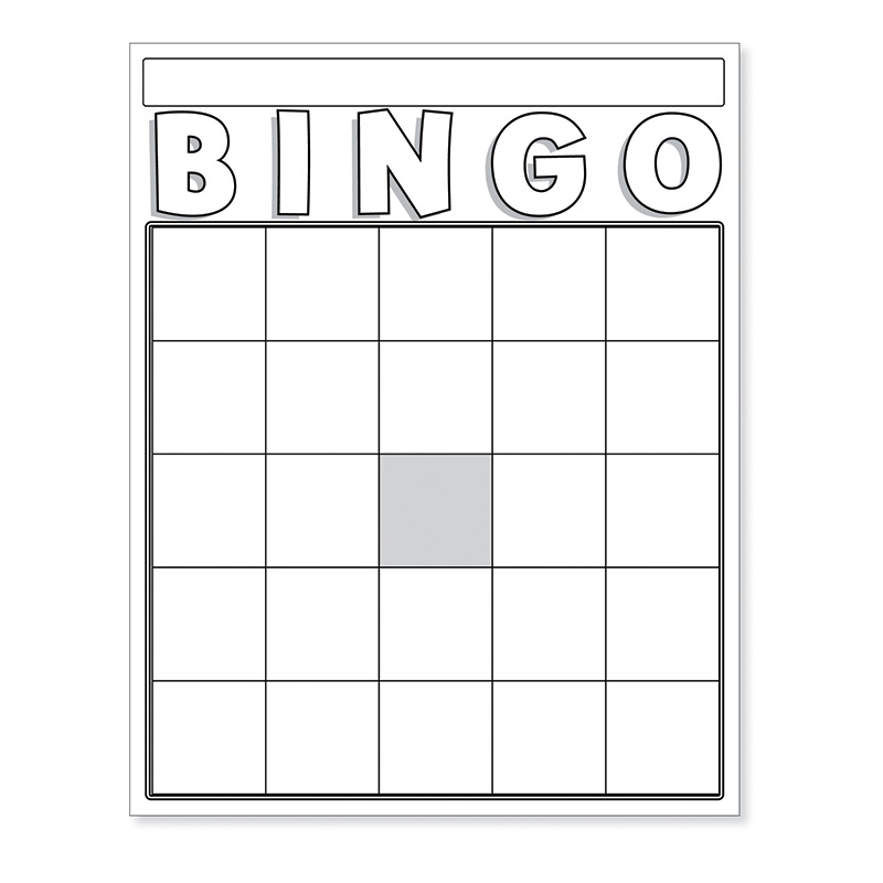 5x5 blank bingo card